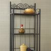 Narrow Wrought Iron Bakers Rack with 5 Shelves