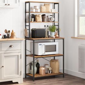 Farmhouse 6 Tier Industrial Utility Kitchen Bakers Rack Microwave Stand