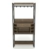 Farmhouse Oak Iron Baker's Wine Storage Rack