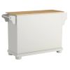 White Kitchen Island Storage Cabinet with Solid Wood Top