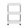 3-Tier Slide Out Storage Cart Rolling Utility Cart Storage Shelf Rack Mobile Storage Organizer Shelving for Office, Kitchen, Bedroom, Bathroom