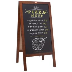 VEVOR A Frame Chalkboard Sign, Double-Sided Sidewalk Signs, Freestanding Vintage Wooden Chalk Board with Chalks & Magnetic Eraser