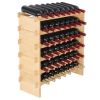 VEVOR 48 Bottle Stackable Modular Wine Rack Bamboo Wood Display Shelf 6-Tier