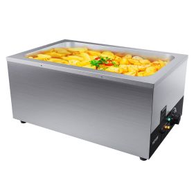 VEVOR Commercial Food Warmer 24QT Bain Marie 1200W Electric Buffet Warmer Soup Warmer Stove Steam Countertop Stainless Steel Container Temperature Con