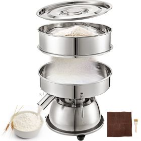 VEVOR Automatic Sieve Shaker Included 12 Mesh + 80 Mesh Flour Sifter Electric Vibrating Sieve Machine 110V 50W Sifter Shaker Machine 1150 r/min for Ri