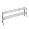 VEVOR Double Overshelf, Double Tier Stainless Steel Overshelf, 12 x 72 Inch Double Deck Overshelf