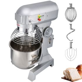 VEVOR Commercial Food Mixer 20Qt 750W 3 Speeds Adjustable 105 180 and 408 RPM Food Processor Heavy Duty with Stainless Steel Bowl Dough Hooks Whisk Be