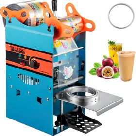 VEVOR Manual Tea Cup Sealer Machine, 300-500 Cup/h Manual Boba Tea Sealer Machine, Blue Boba Tea Sealing Machine