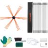 VEVOR 39 Feet Chimney Sweep Kit, w/ 12 Reinforced Nylon Flexible Rods, Ergonomic Chimney Cleaning Brush, 360-Degree Brush Chimney Cleaner