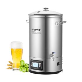 VEVOR Electric Brewing System, 8 GALLON Brewing Stock Pot, All-in-One Home Beer Brewer, 304 Stainless Steel Brewing Supplies with Panel