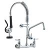 VEVOR Commercial Faucet with Pre-Rinse Sprayer, 21" Height, 8" Center, 12" Swing Spout, Wall Mount Kitchen Sink Faucet