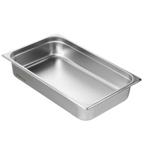 VEVOR Hotel Pan, Full Size Anti-Jam Steam Pan, 0.8mm Thick Stainless Steel Restaurant Steam Table Pan, 4-Inch Deep Commercial Table Pan