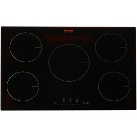 VEVOR Electric Cooktop, 5 Burners, 30'' Induction Stove Top, Built-in Magnetic Cooktop 9200W, 9 Heating Level Multifunctional Burner