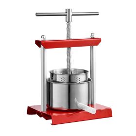 VEVOR Fruit Wine Press, 0.53 Gallon/2L, 2 Stainless Steel Barrels, Manual Juice Maker