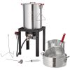 VEVOR Turkey Deep Fryer, 30-qt Turkey & 10-qt Fish Steamer Cooker Set, Outdoor Aluminum Seafood Frying Pot, 54,000 BTU Burner Propane Gas Boiler