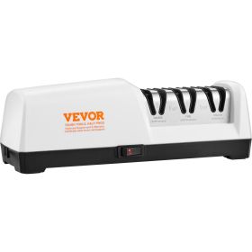 VEVOR Electric Knife Sharpener, 3 Stages Kitchen Knife Sharpener for Quick Sharpening & Polishing, Professional Knife Sharpener with Diamond Abrasives