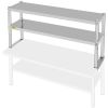 VEVOR Double Overshelf, Double Tier Stainless Steel Overshelf, 48 x 12 x 24 in Double Deck Overshelf