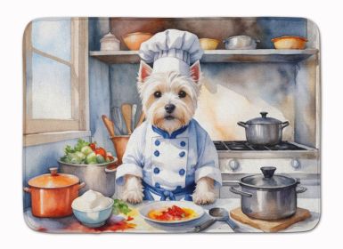 Westie The Chef Memory Foam Kitchen Mat Machine Washable Anti-Fatigue Mat Cushion Comfort Bath Mat or Kitchen Rug