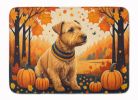 Lakeland Terrier Fall Memory Foam Kitchen Mat Machine Washable Anti-Fatigue Mat Cushion Comfort Bath Mat or Kitchen Rug