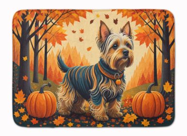 Silky Terrier Fall Memory Foam Kitchen Mat Machine Washable Anti-Fatigue Mat Cushion Comfort Bath Mat or Kitchen Rug