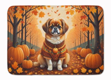 Tibetan Spaniel Fall Memory Foam Kitchen Mat Machine Washable Anti-Fatigue Mat Cushion Comfort Bath Mat or Kitchen Rug