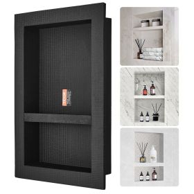 VEVOR Shower Niche Ready for Tile 16" x 24", Double Shelf Organizer, Square Corners Wall-inserted Niche Recessed