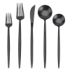 Matte Black Silverware Set, SHARECOOK 20-Piece Stainless Steel Satin Finish Flatware Set, Tableware Cutlery Set for Home and Restaurant