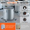 VEVOR Fryer Grease Bucket, 10 Gal Oil Disposal Caddy with Caster Base, Carbon Steel Rust-Proof Coating, Oil Transport Container with Lid, Lock Clips