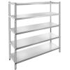 VEVOR Stainless Steel Shelving 60x18.5 Inch 5 Tier Adjustable Shelf Storage Unit Stainless Steel Heavy Duty Shelving for Kitchen Commercial Office Gar