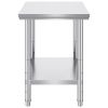 VEVOR Commercial Worktable & Workstation 24 x 30 x 32 Inch Stainless Steel Work Table Heavy Duty Commercial Food Prep Work Table for Home, Kitchen