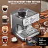 VEVOR Espresso Machine with Grinder, 15 Bar Semi-Automatic Espresso Coffee Maker with Milk Frother Steam Wand