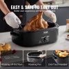 VEVOR Electric Roaster Oven, 24 QT Turkey Roaster Oven with Self-Basting Lid, 1450W Roaster Oven with Defrost & Warm Function, Adjustable Temp