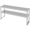 VEVOR Double Overshelf, Double Tier Stainless Steel Overshelf, 48 x 12 x 24 in Double Deck Overshelf