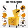 VEVOR Mop Bucket with Wringer, 35 Qt. Commercial Mop Bucket with Side Press Wringer, Side-Press Mop Bucket and Wringer Combo on Wheels