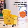 VEVOR Mop Bucket with Wringer, 35 Qt. Commercial Mop Bucket with Side Press Wringer, Side-Press Mop Bucket and Wringer Combo on Wheels