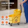 VEVOR Mop Bucket with Wringer, 26 Qt. Commercial Mop Bucket with Side Press Wringer, Side-Press Mop Bucket and Wringer Combo on Wheels