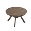 Wooden Dining Table Set, Mid Century Modern Round Rubber Wood Kitchen Table and Cross Back Upholstered Dining Chairs for Dining Room, Kitchen