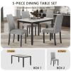 5-Piece Dining Set with Faux Marble Tabletop, Faux Marble dining table set for 4, Modern Wooden Dining Table Set for Kitchen and Dining Room