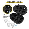 VEVOR Skull Ice Cube Tray, 6-Grid Skull Ice Ball Maker, Flexible Black Silicone Ice Tray with Lid & Funnel