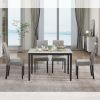 5-Piece Dining Set with Faux Marble Tabletop, Faux Marble dining table set for 4, Modern Wooden Dining Table Set for Kitchen and Dining Room