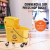 VEVOR Mop Bucket with Wringer, 26 Qt. Commercial Mop Bucket with Side Press Wringer, Side-Press Mop Bucket and Wringer Combo on Wheels