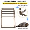 VEVOR Pool Towel Rack, 5 Bar, Brown, Freestanding Outdoor PVC Trapedozal Poolside Storage Organizer, Include 8 Towel Clips, Mesh Bag, Hook