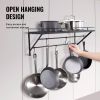 VEVOR Pot Rack Wall Mounted, 24 inch Pot and Pan Hanging Rack, Pot and Pan Hanger with 12 S Hooks, 55 lbs Loading Weight, Ideal for Pans, Utensils