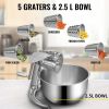 VEVOR Rotary Cheese Grater, Zinc Alloy Rotary Vegetable Mandoline, Manual Cheese Mandoline w/ 5 Stainless Steel Cutting Cones