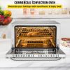 VEVOR Commercial Convection Oven, 47L/43Qt, Half-Size Conventional Oven Countertop, 1600W 4-Tier Toaster w/ Front Glass Door