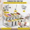 VEVOR Expandable Spice Rack, 13.8"-23.6" Adjustable, 2-Tier Stainless Steel Organizer Shelf with 10 1/9 Pans 10 Ladles