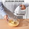 VEVOR Electric Hand Mixer, 5-Speed, 250 Watt Portable Electric Handheld Mixer, with Turbo Boost Beaters Dough Hooks Whisk Storage Case