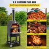 VEVOR Outdoor Pizza Oven, 12" Wood Fire Oven, 2-Layer Pizza Oven Wood Fired, Wood Burning Outdoor Pizza Oven with 2 Removable Wheels