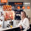 VEVOR Commercial Orange Juicer Machine, 120W Automatic Juice Extractor with Water Tap, Stainless Steel Orange Squeezer 20 Oranges/Minute