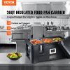 VEVOR Insulated Food Pan Carrier, 36Qt Capacity, Stackable Catering Hot Box w/ 3 Stainless Steel Pans